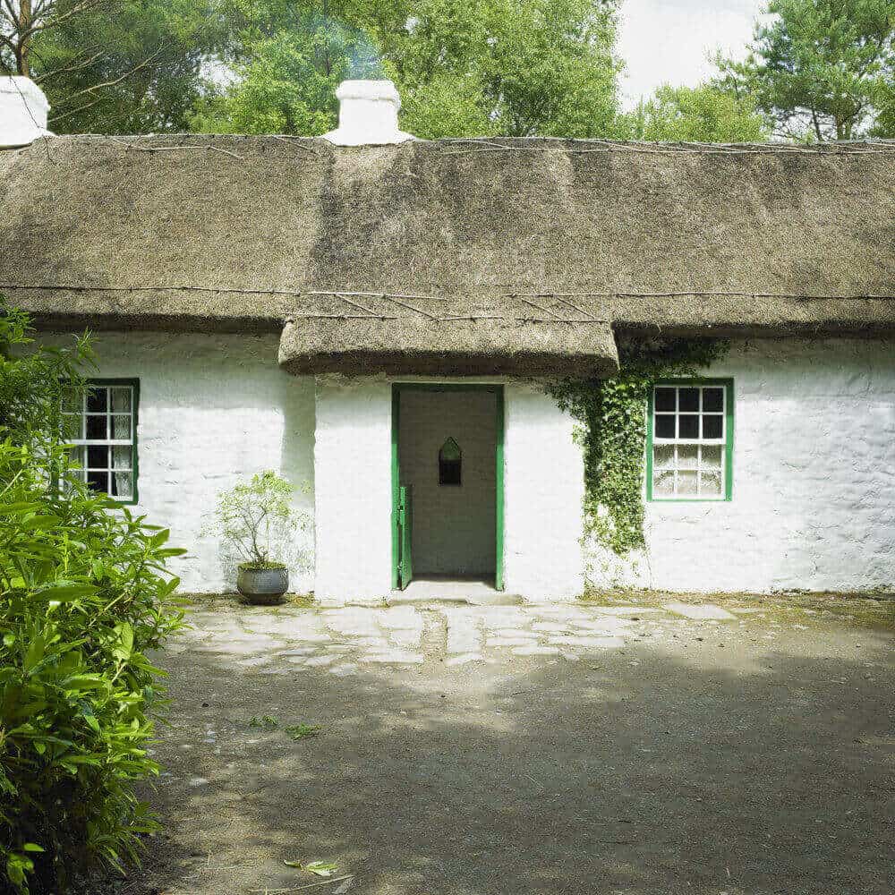 old white cottage in Ulster Folk Park