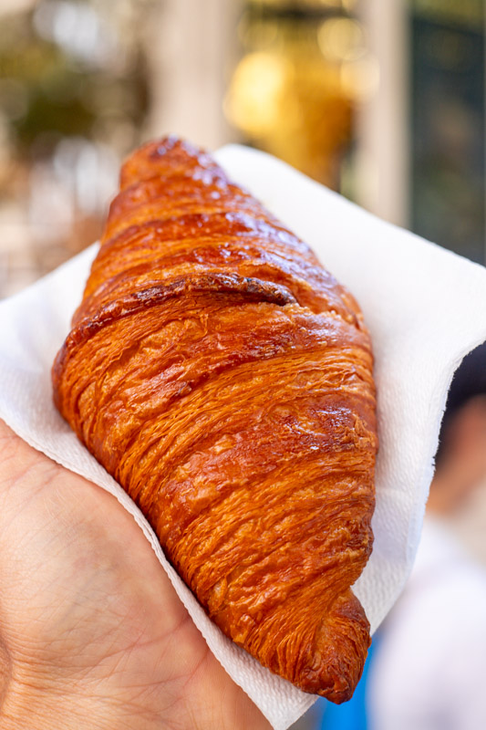 croissant in someone's hand