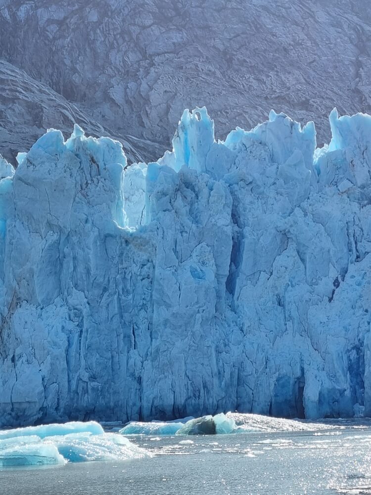 glacier beside water