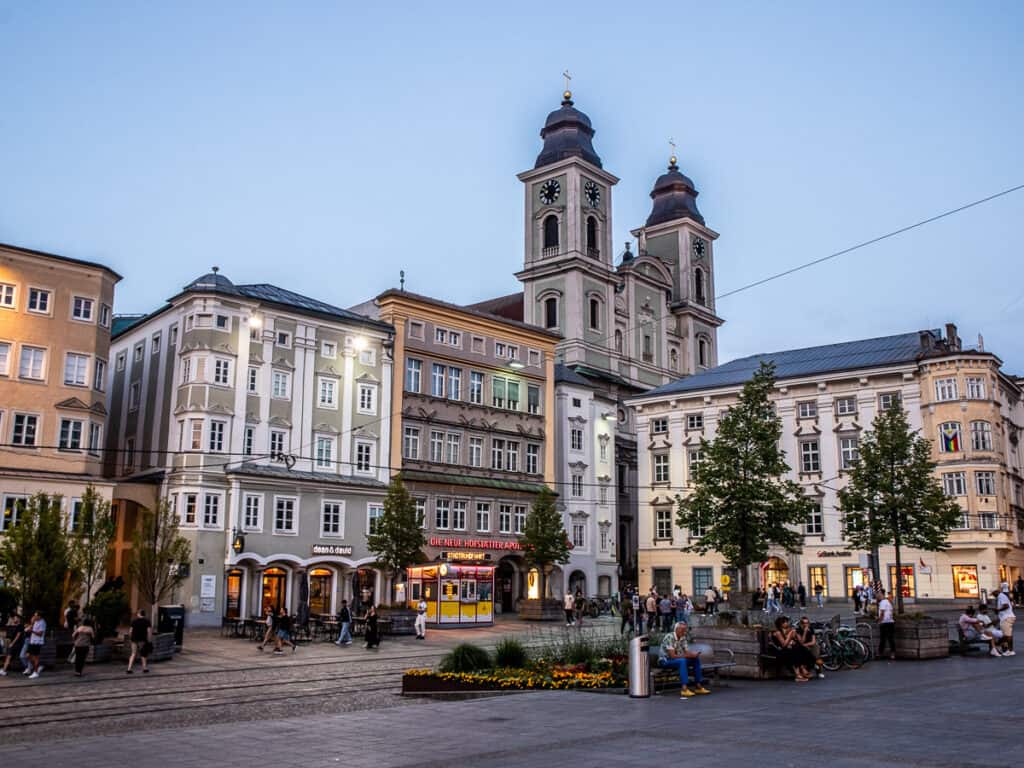 People in a city center, Linz, Austria