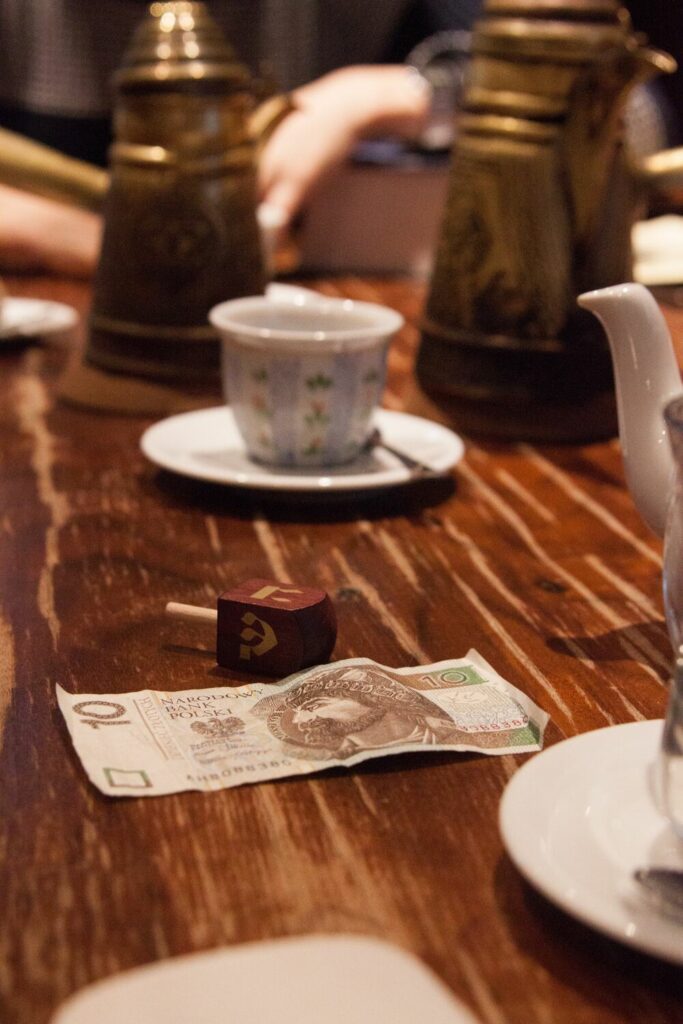 Money on table in Poland