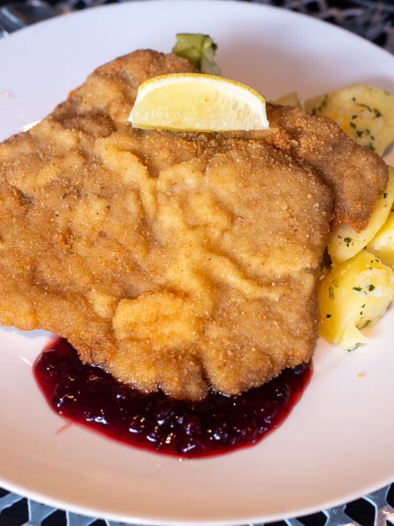 Veal schnitzel on a plate