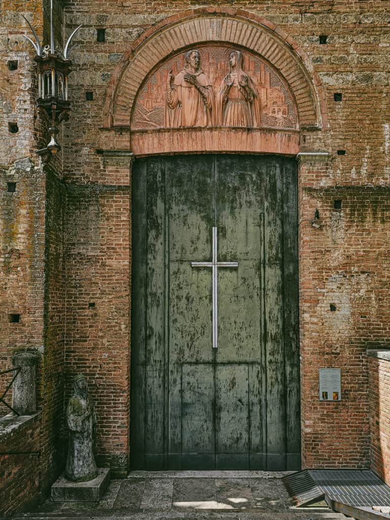 green door on basilica st catherine