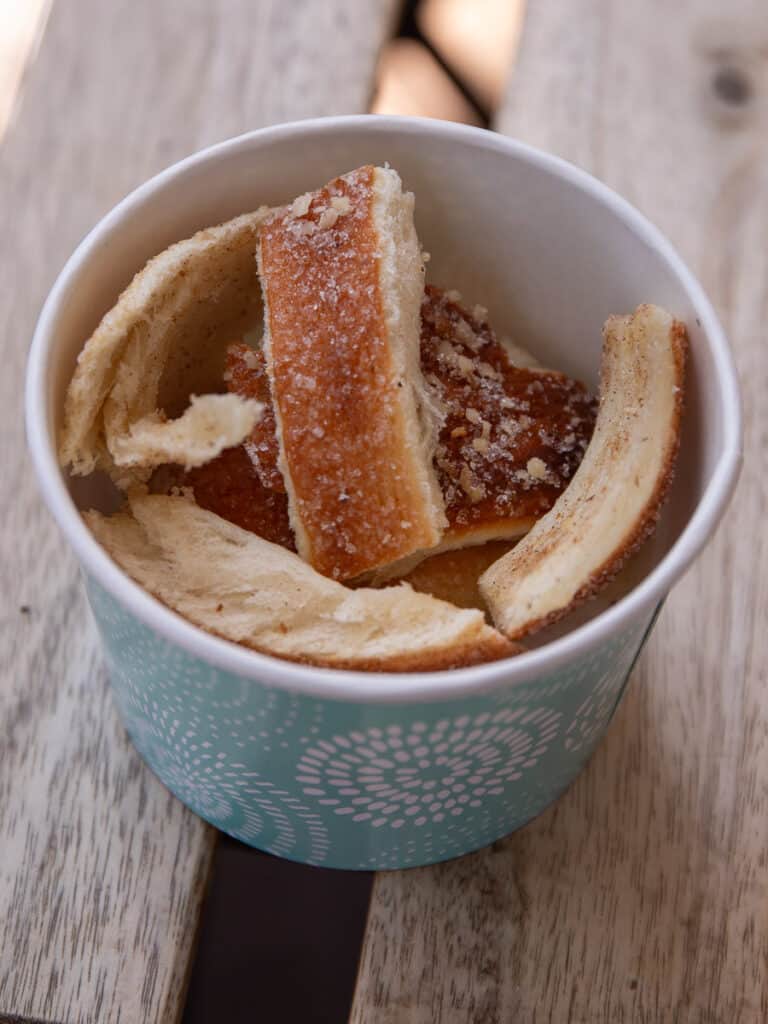 Cup of bread strips