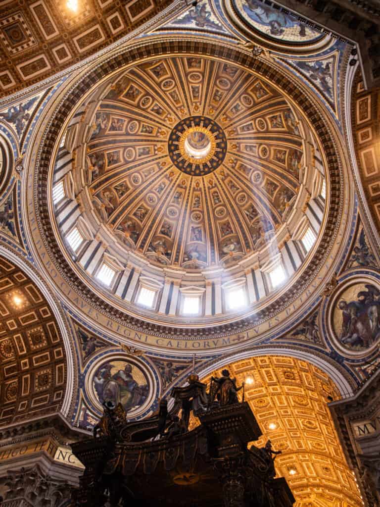 mosaic domed roof from inside st peter's basilica, Vatican