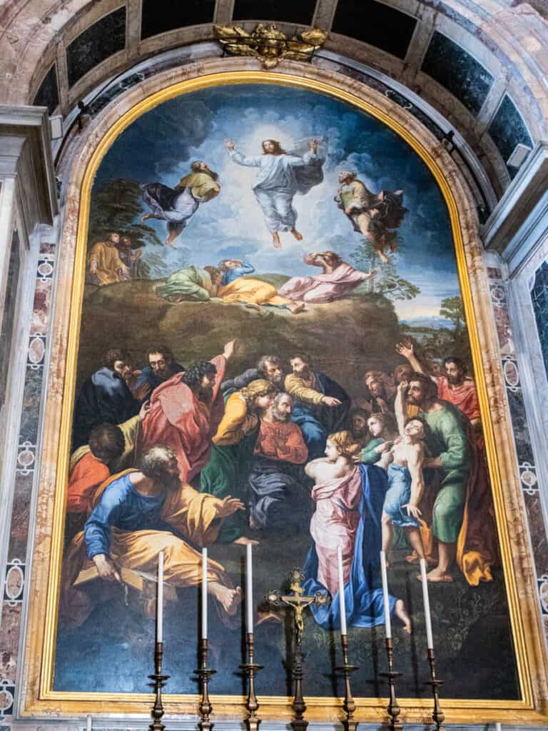 Raphael’s transfiguration on walll of st peter's basilica
