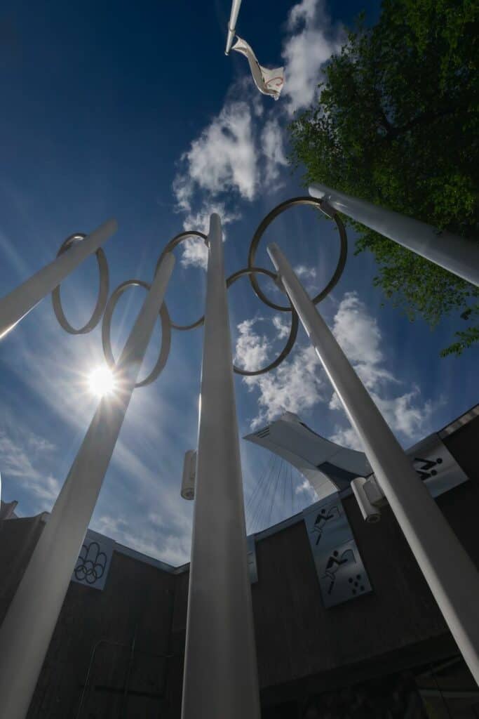 sculpture of Olympic rings Montreal