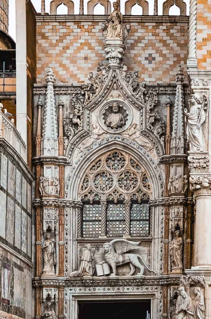 elaborate gate entry into doges palace