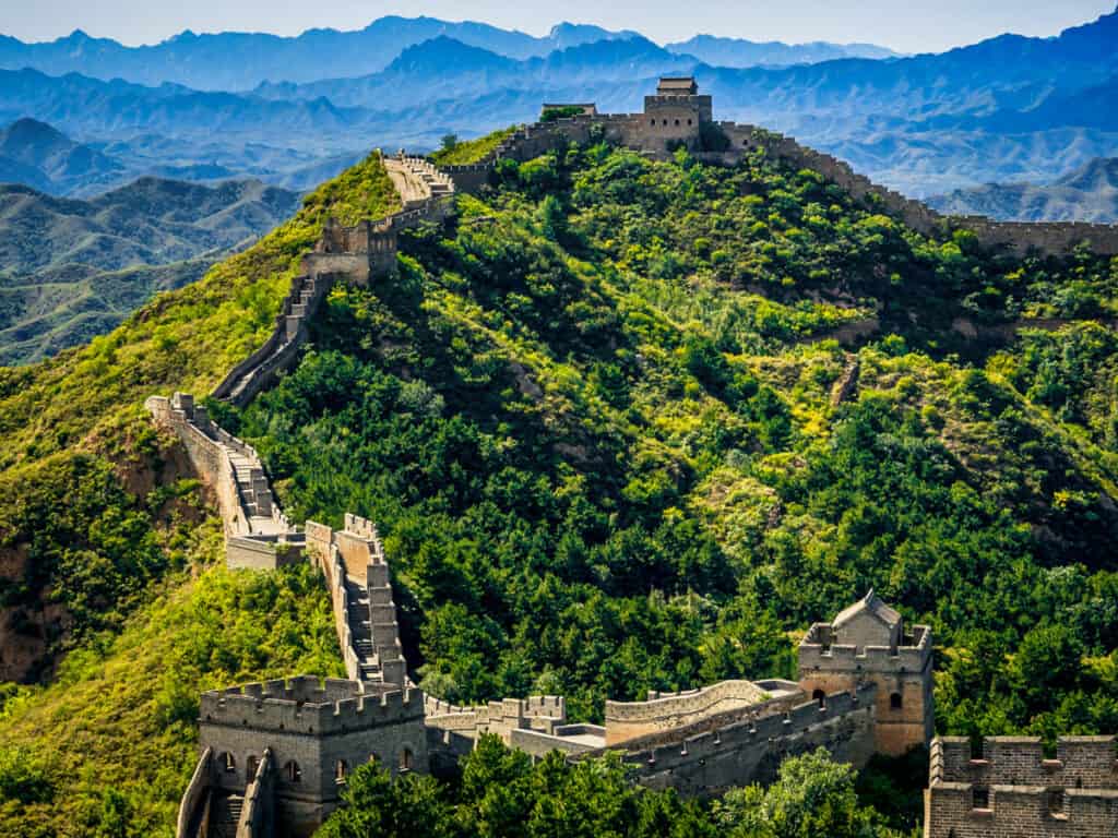 Great Wall of China in summer day, 