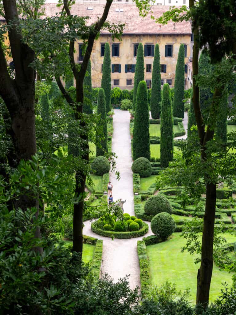 landscaped gardens in front of villa