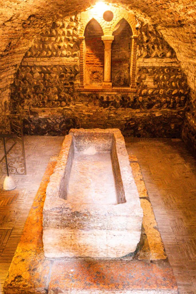 old stone tomb underground