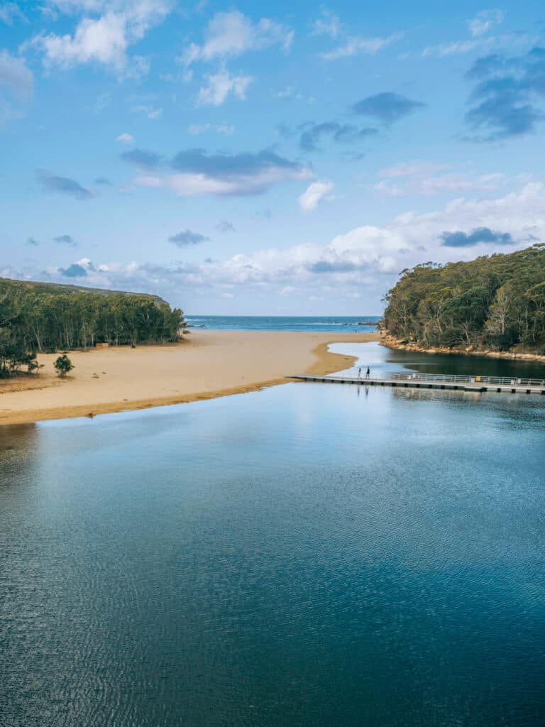 Scenic views of Coote Creek to Wattamolla Beach in the Royal National Park.