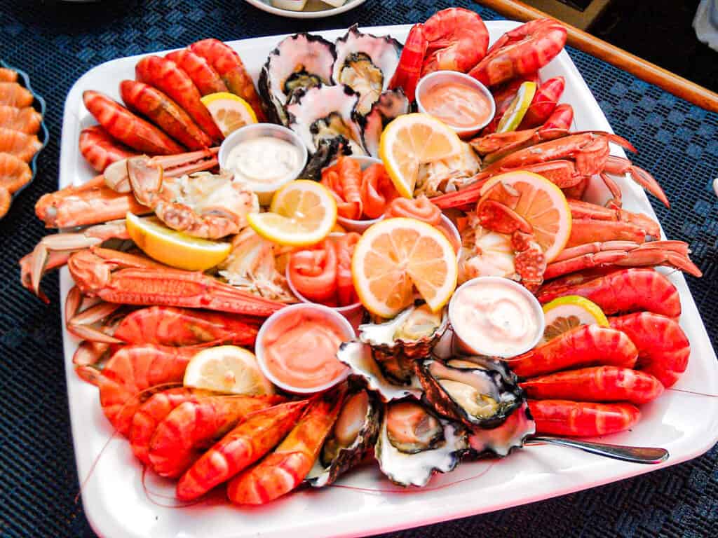 platter of cold seafood
