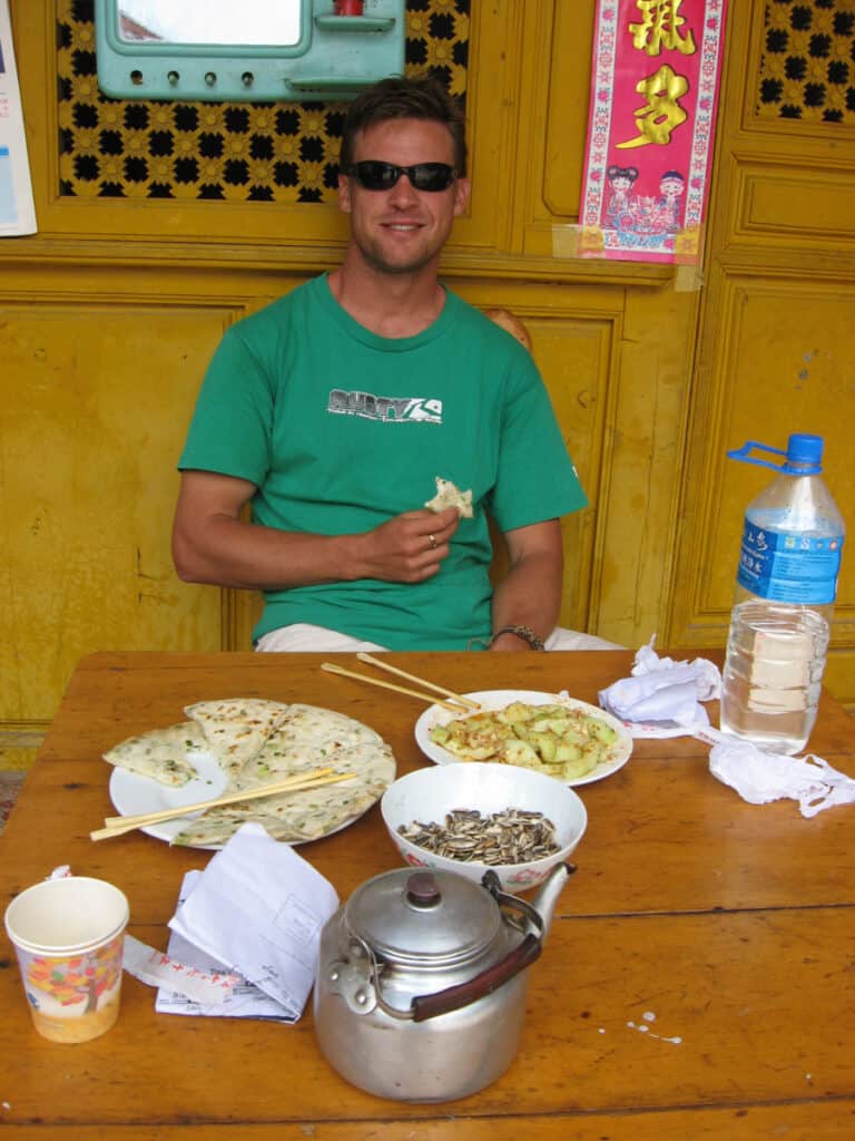 craig at table with food