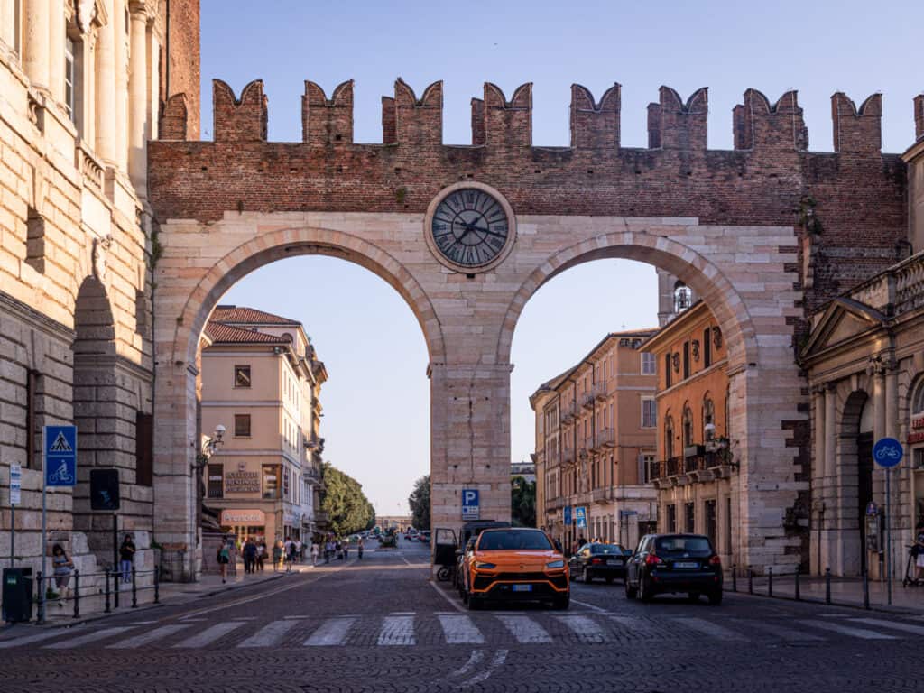 double archway on piazza bra