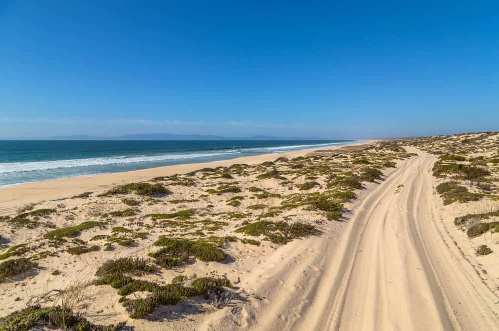 sandy track beside Comporta Beach Portugal
