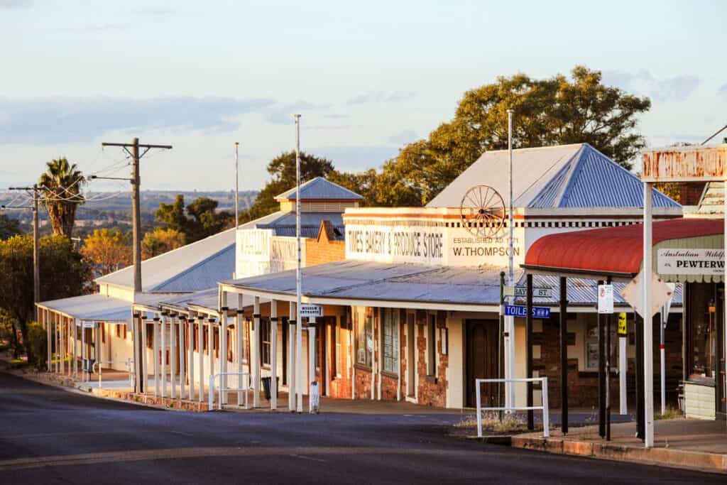 Gulgong's heritage streetscape in the Mudgee region.