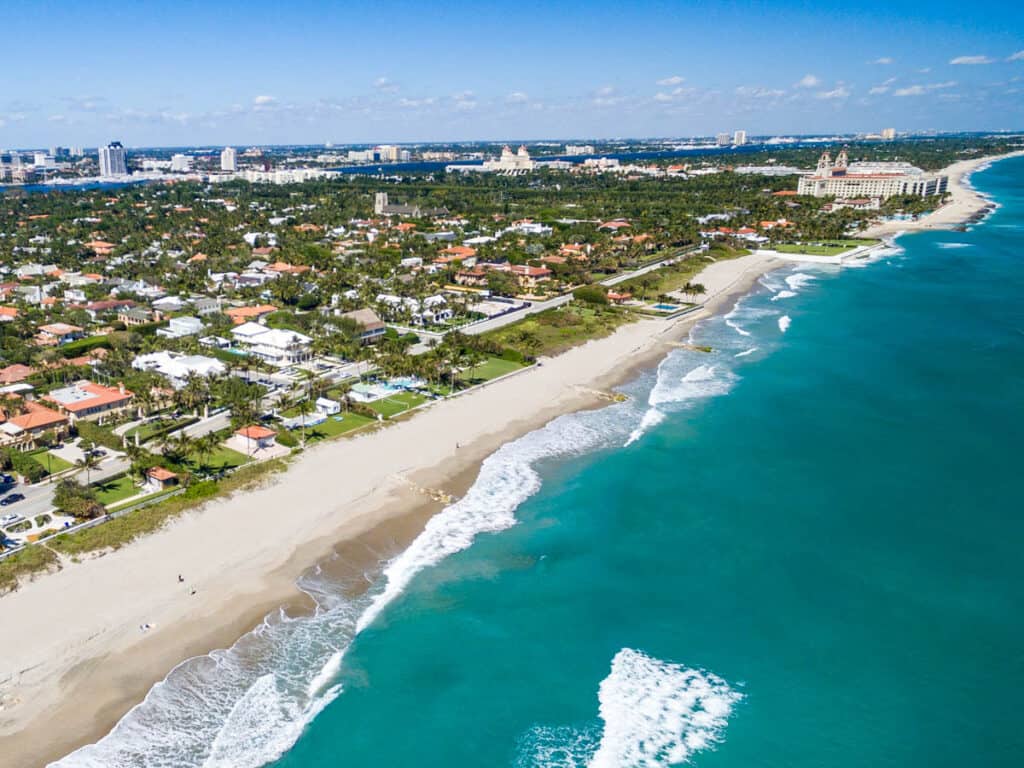 Palm Beach aerial coastline