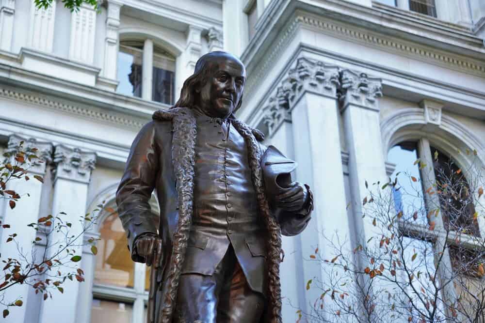statue of ben franklin outside Boston Latin School