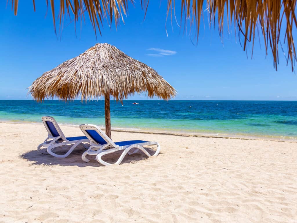Beautiful view of a sandy beach, Playa Ancon, on the 