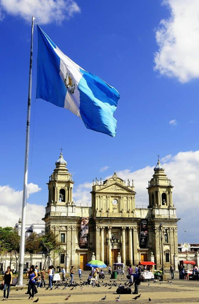 building with flag in front guatemala city