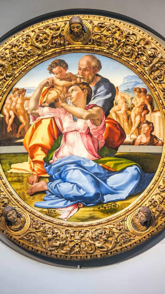 Michelangelo The Doni Tondo or Doni Madonna in the ufizzi gallery