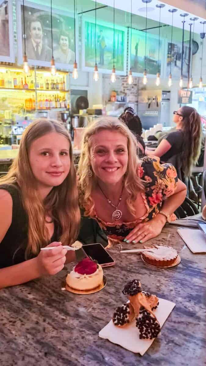 mother and daughter at carmellia's desert bar