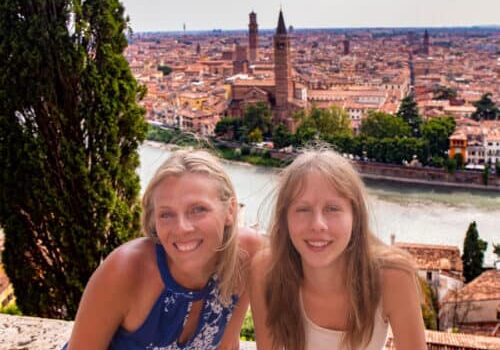 caz and kalyra posing in front of verona view
